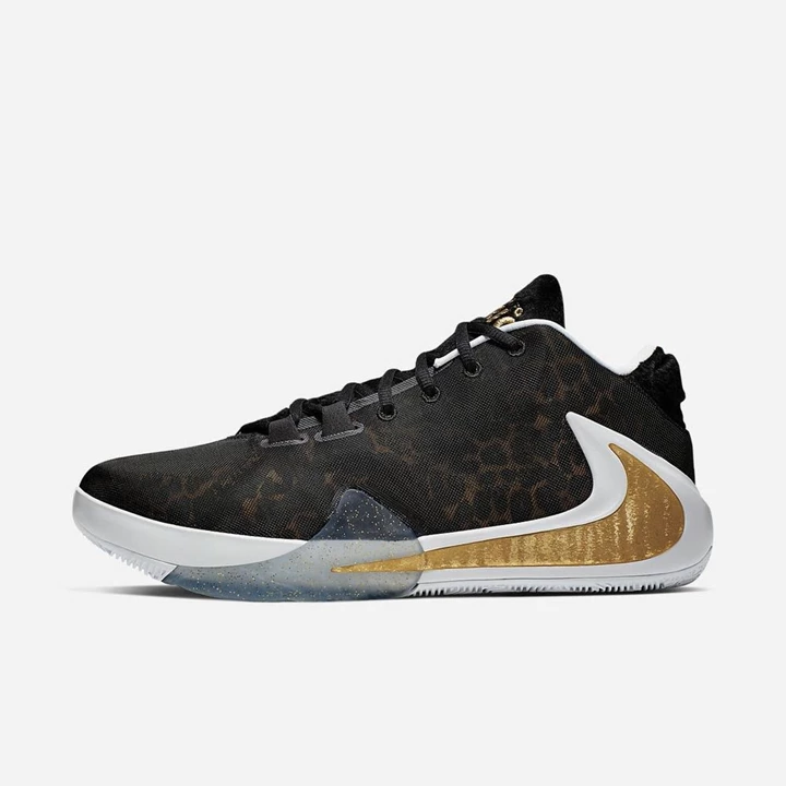 Nike Zoom Freak 1 Kosárlabda Cipő Férfi Színes Fehér Fekete Metal Arany | HU4259611